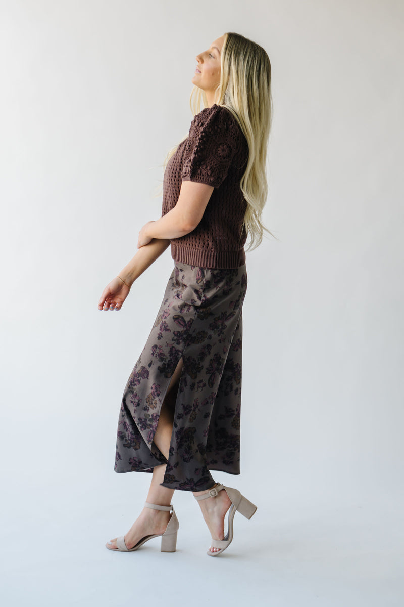 The Andover Floral Maxi Skirt in Mushroom Multi