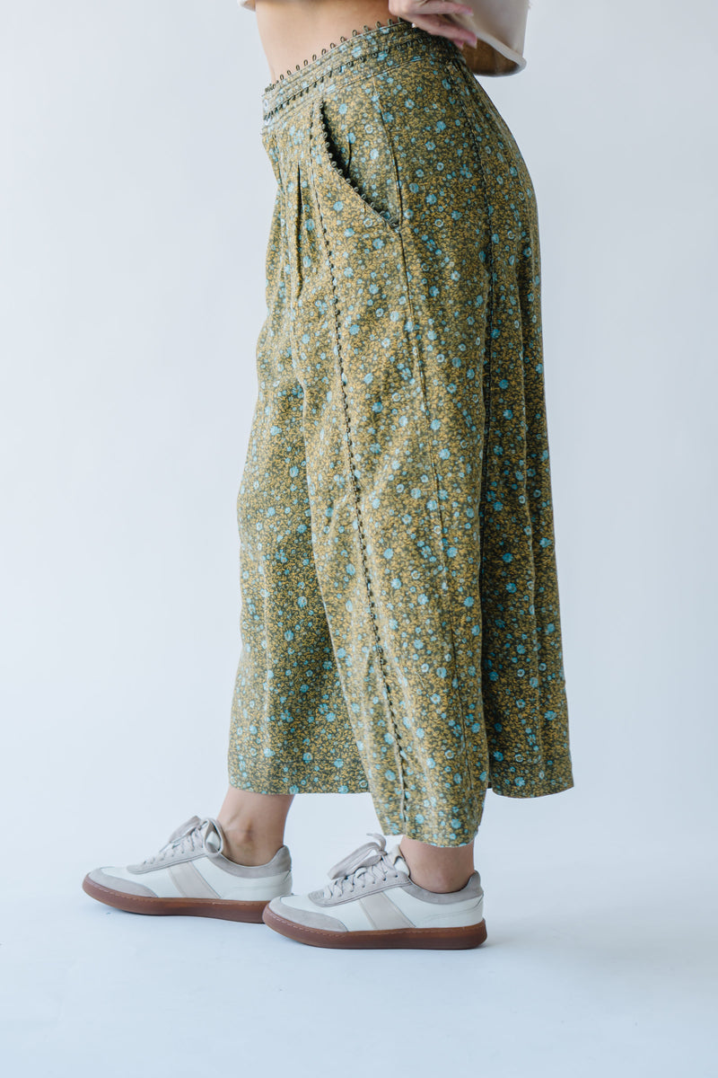 Free People: Bali Guinevere Trousers in Green Combo