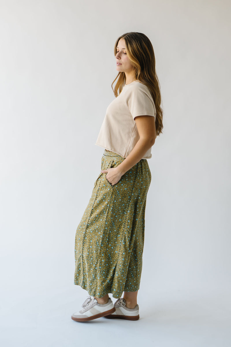 Free People: Bali Guinevere Trousers in Green Combo