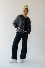 The Glancey Embroidered Puffer Jacket in Black