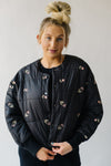 The Glancey Embroidered Puffer Jacket in Black