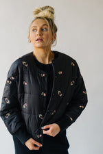 The Glancey Embroidered Puffer Jacket in Black