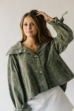 The Renville Wide Collared Jacket in Olive