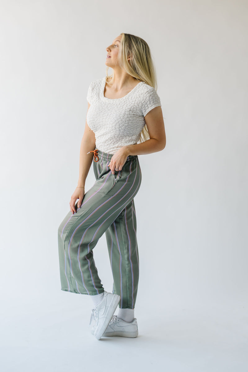 The Nerstrand Striped Tie Detail Pant in Green