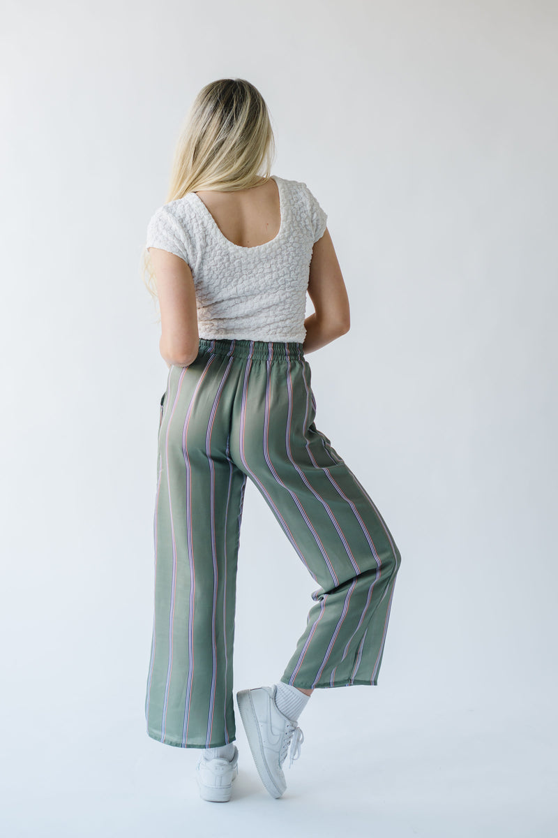 The Nerstrand Striped Tie Detail Pant in Green