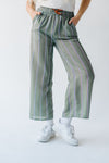 The Nerstrand Striped Tie Detail Pant in Green