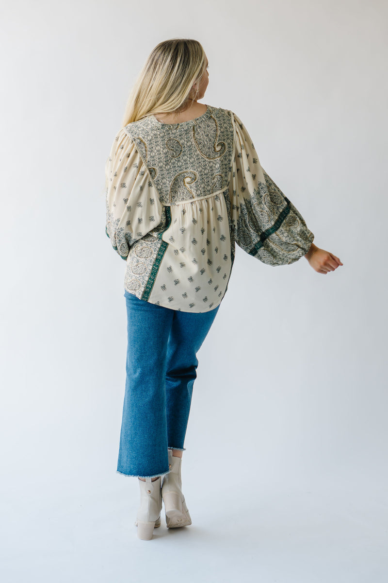 The Westover Patterned Blouse in Green