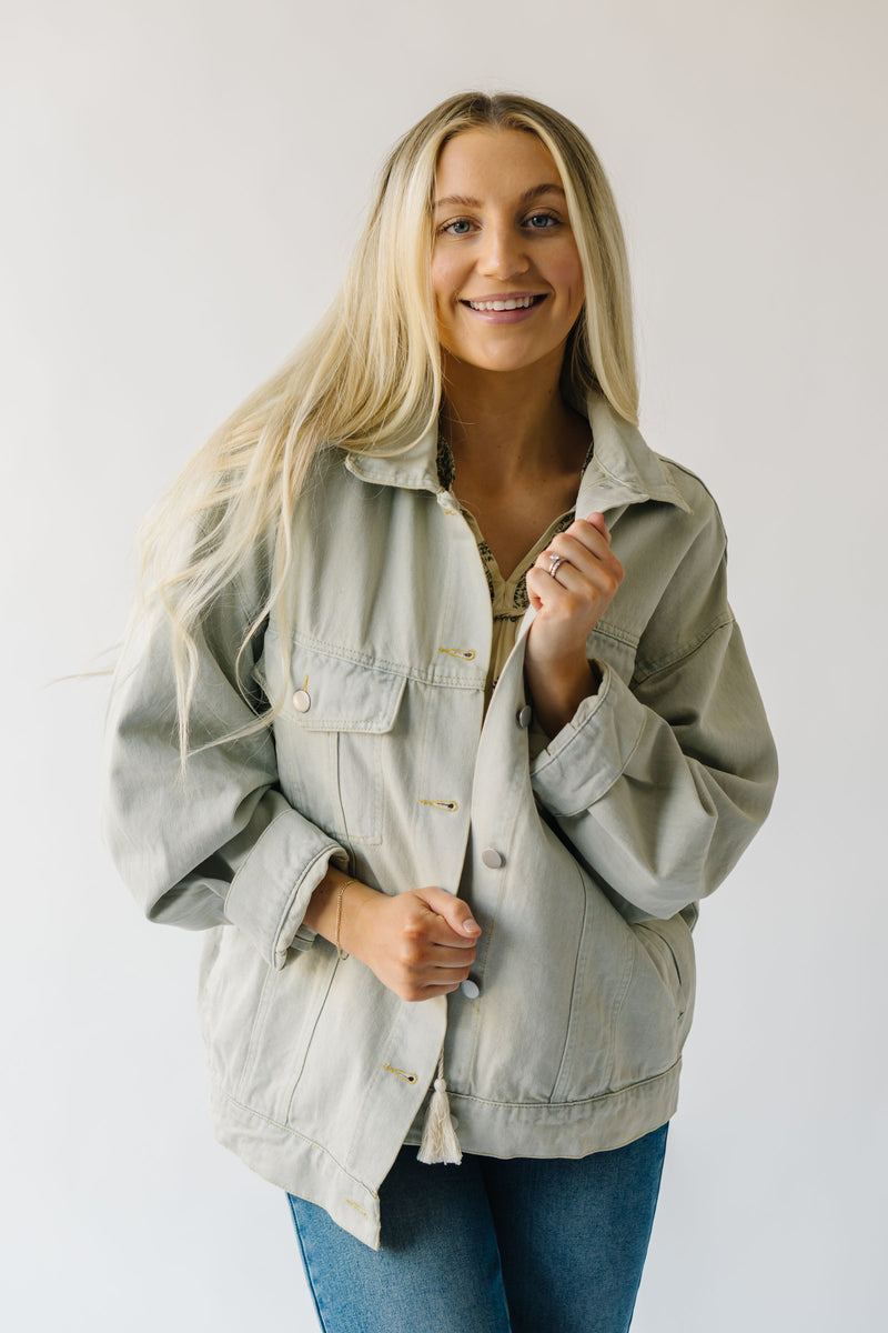 The Grisby Oversized Denim Jacket in Washed Denim