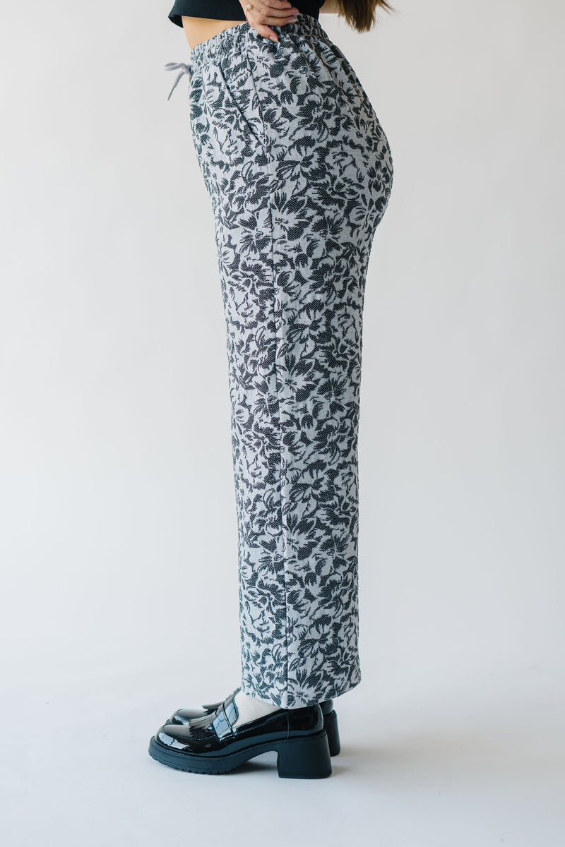 The Hollandale Patterned Straight Leg Pant in Dusty Blue