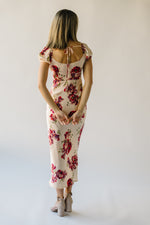 The Rodessa Satin Floral Dress in Cream