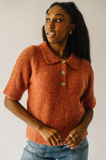The Onata Button Collar Sweater in Terracotta
