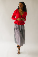 The Leeston Crossover Sweater in Red