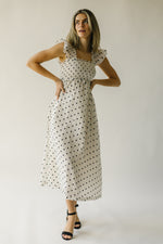 The Ternell Polka Dot Midi Dress in Off White