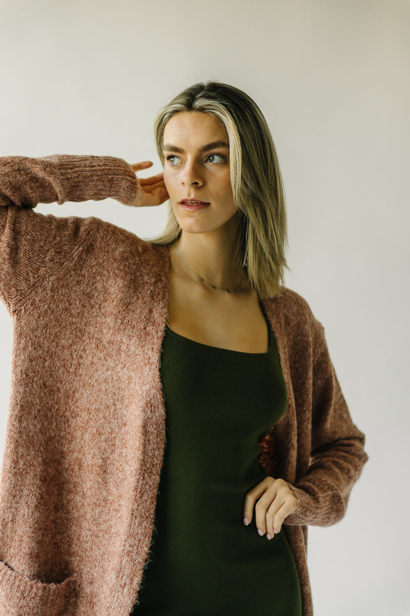 The Canby Pocket Detail Cardigan in Rust