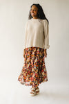 The Bayless Tiered Maxi Skirt in Midnight Bloom
