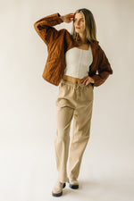 The Bandon Cotton Waffle Knit Pant in Taupe