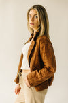 The Chandell Quilted Denim Jacket in Mocha