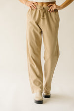 The Bandon Cotton Waffle Knit Pant in Taupe