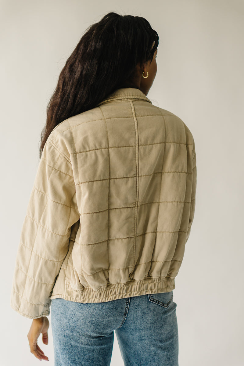 The Chandell Quilted Denim Jacket in Cream