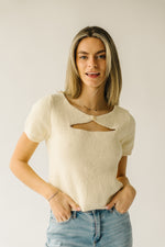 The Eldon Cut-Out Detail Blouse in Ivory