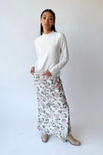 The Leah Mock Neck Blouse in Ivory