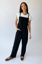 The Gianna Woven Overall in Black