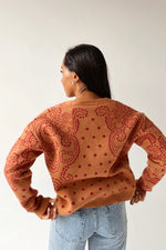 The Jepson Patterned Sweater in Ginger Red