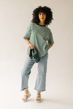 The Dugan Oversized Striped Tee in Ivory + Green