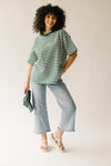 The Dugan Oversized Striped Tee in Ivory + Green