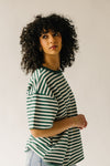 The Dugan Oversized Striped Tee in Ivory + Green