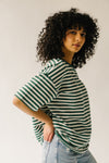 The Dugan Oversized Striped Tee in Ivory + Green