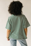 The Dugan Oversized Striped Tee in Ivory + Green