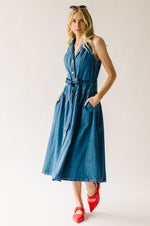 The Anderson Button-Down Midi Dress in Denim