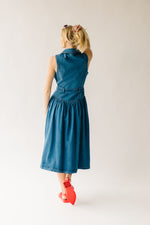 The Anderson Button-Down Midi Dress in Denim