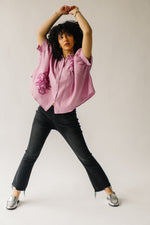 The Laila Dolman Sleeve Blouse in Lipstick Pink