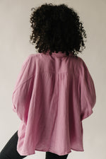 The Laila Dolman Sleeve Blouse in Lipstick Pink