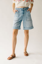 The Raquel Cuffed Hem Short in Light Blue