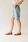 The Raquel Cuffed Hem Short in Light Blue