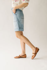 The Raquel Cuffed Hem Short in Light Blue