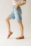 The Raquel Cuffed Hem Short in Light Blue