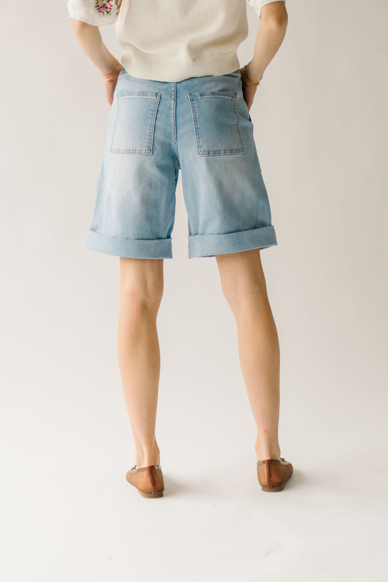 The Raquel Cuffed Hem Short in Light Blue