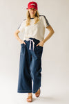 The Lena Contrast Stitch Pant in Navy