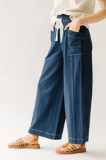 The Lena Contrast Stitch Pant in Navy