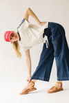 The Lena Contrast Stitch Pant in Navy