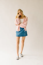 The Stegner Ribbon Knit Cardigan in Pink