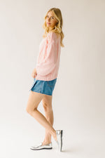 The Stegner Ribbon Knit Cardigan in Pink