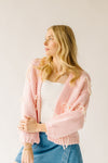 The Stegner Ribbon Knit Cardigan in Pink