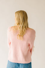 The Stegner Ribbon Knit Cardigan in Pink