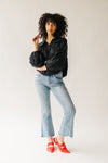 The Miriam High Rise Crop Flare Jean in Light Blue