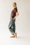 The Hagans Mid Rise Barrel Jean in Rustic Denim